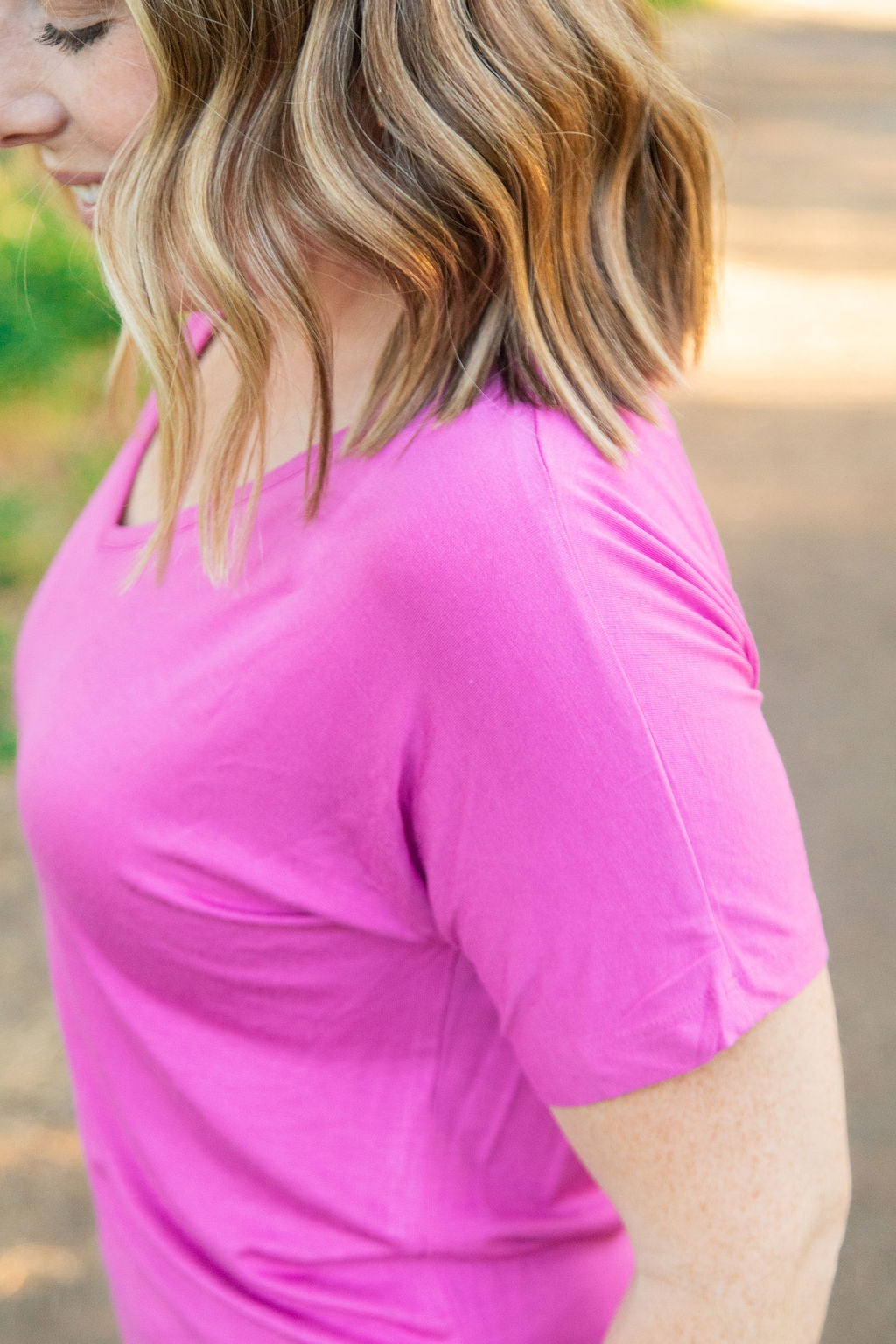 Michelle Mae Chloe Cozy Tee - Magenta