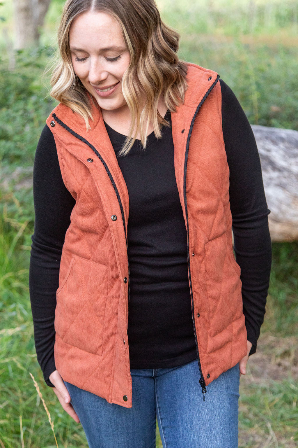 Michelle Mae Corduroy Vest - Pumpkin