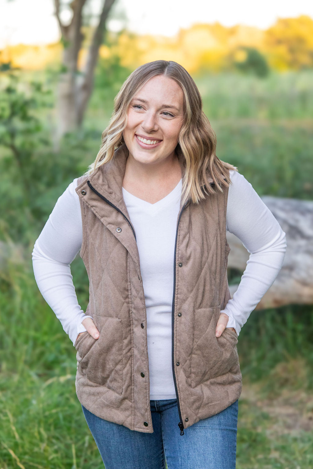 Michelle Mae Corduroy Vest - Mocha