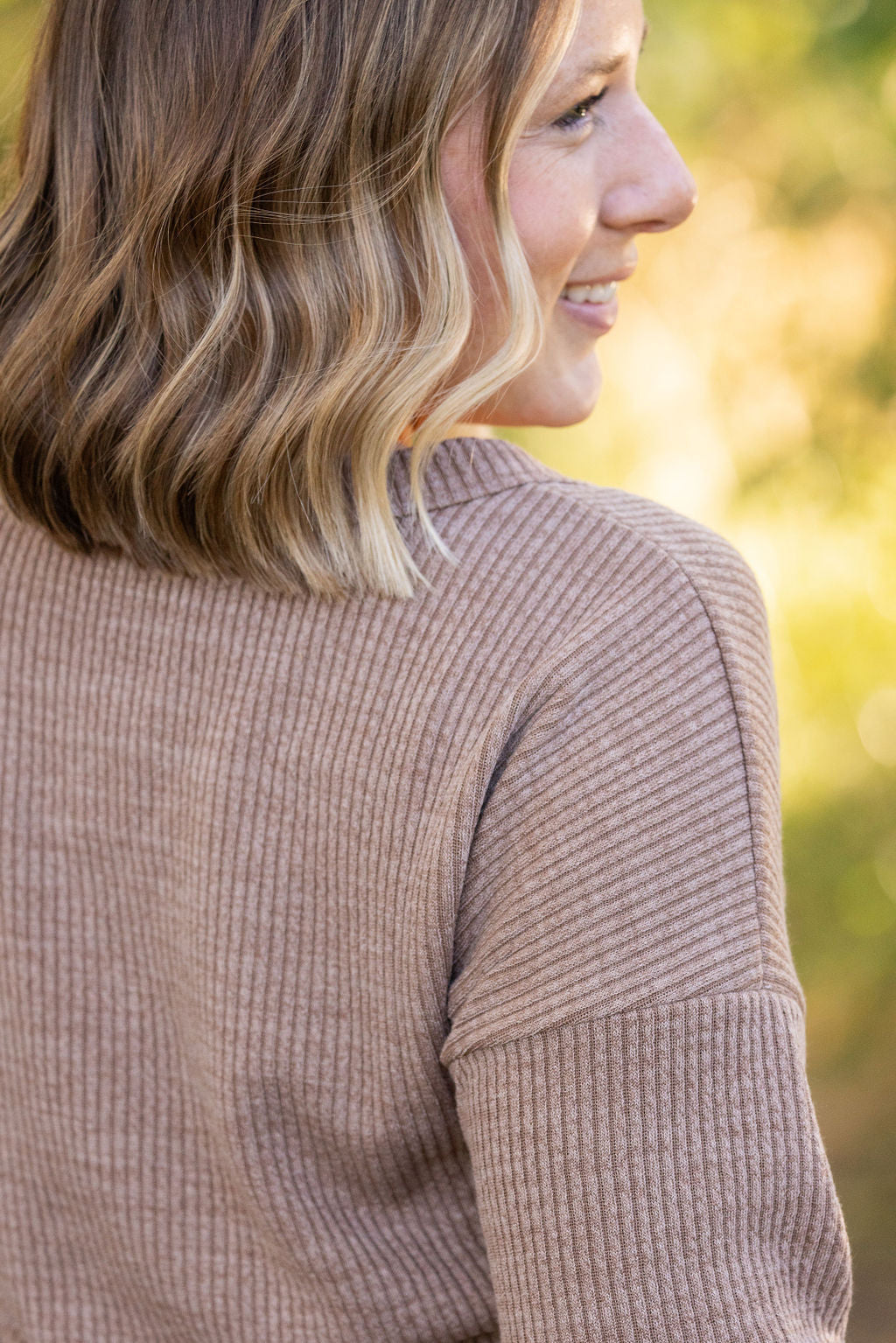 Michelle Mae Brittney Button Sweater - Mocha | Women's Long Sleeve