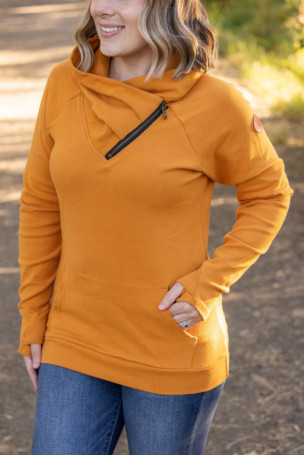 Classic Zoey ZipCowl Sweatshirt - Camel | Women's Sweatshirt