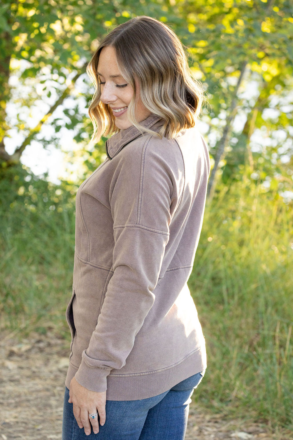 Michelle Mae Vintage Wash FullZip - Mocha