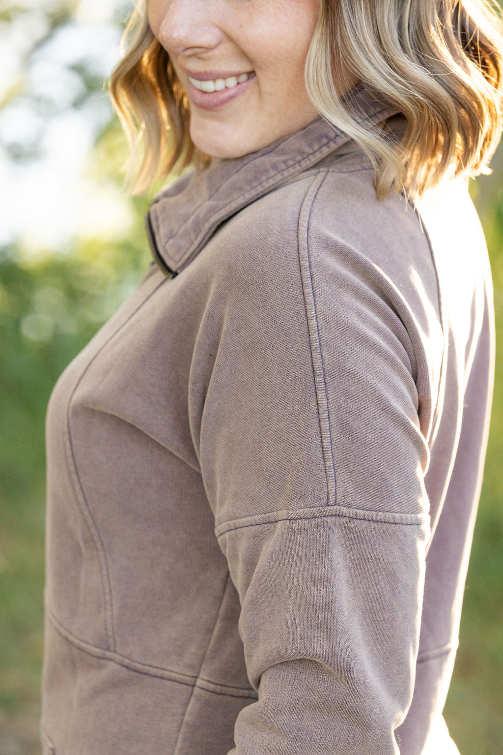 Michelle Mae Vintage Wash FullZip - Mocha