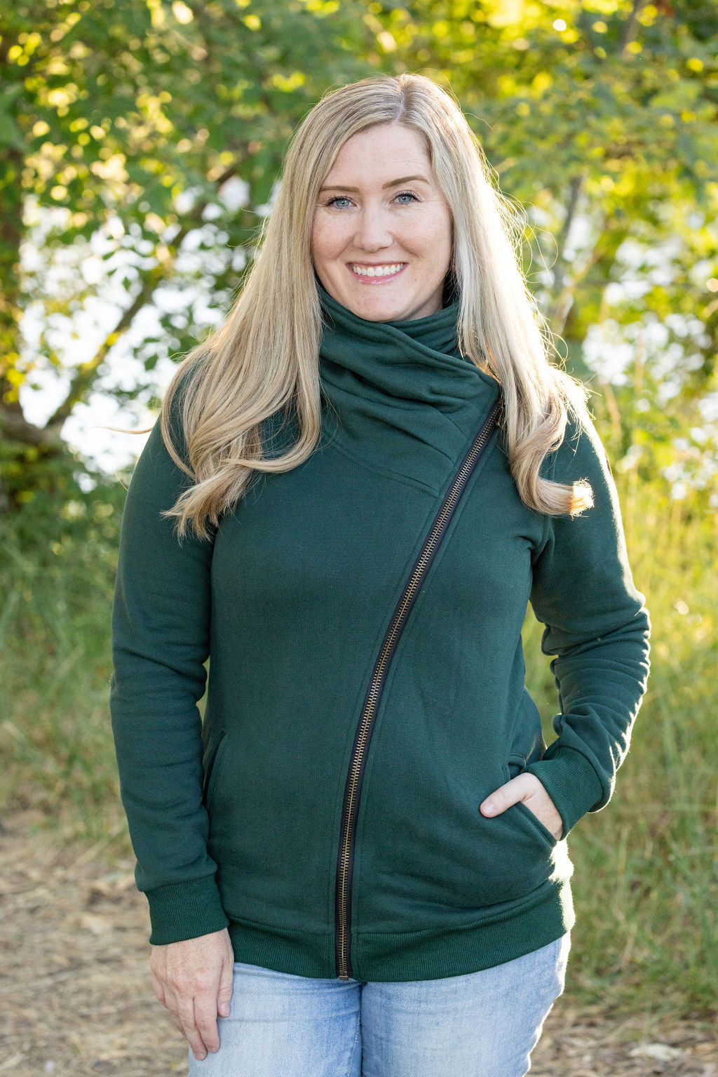 Michelle Mae Quinn ZipUp Cowl - Evergreen