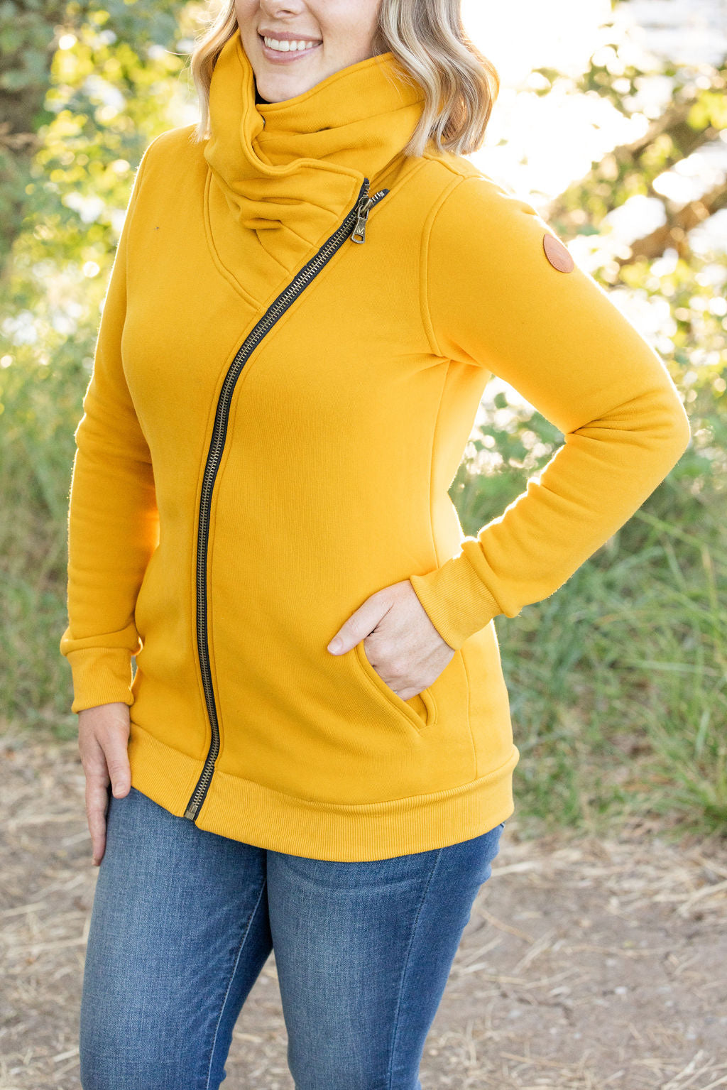 Michelle Mae Quinn ZipUp Cowl - Mustard