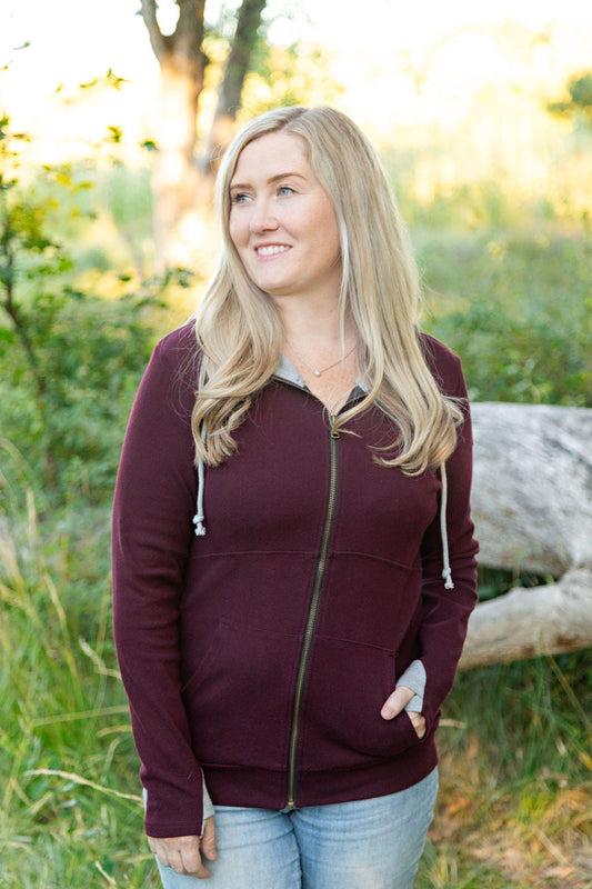  Classic FullZip -  Burgundy | Women's Hoodie