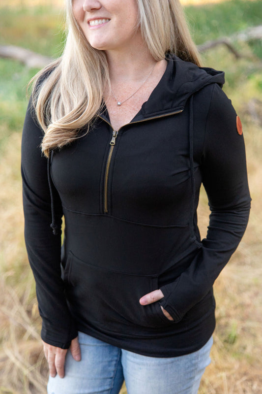  Cloud HalfZip Hoodie - Black | Women's Long Sleeve