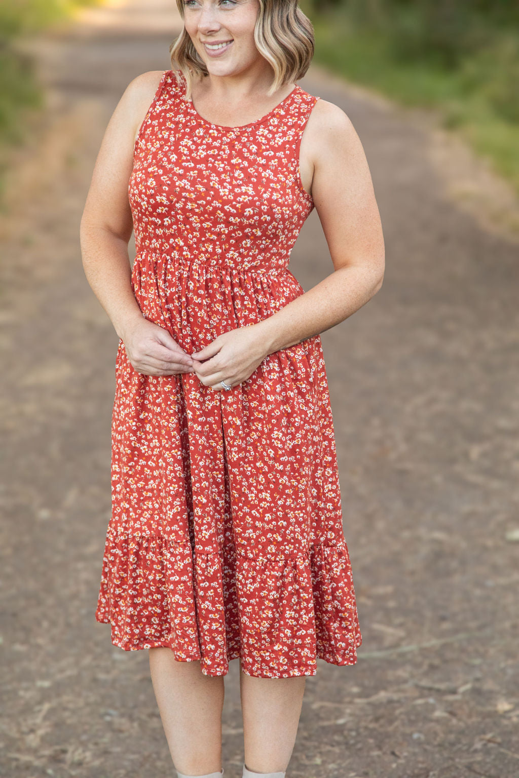 Michelle Mae Bailey Dress - Rust Floral