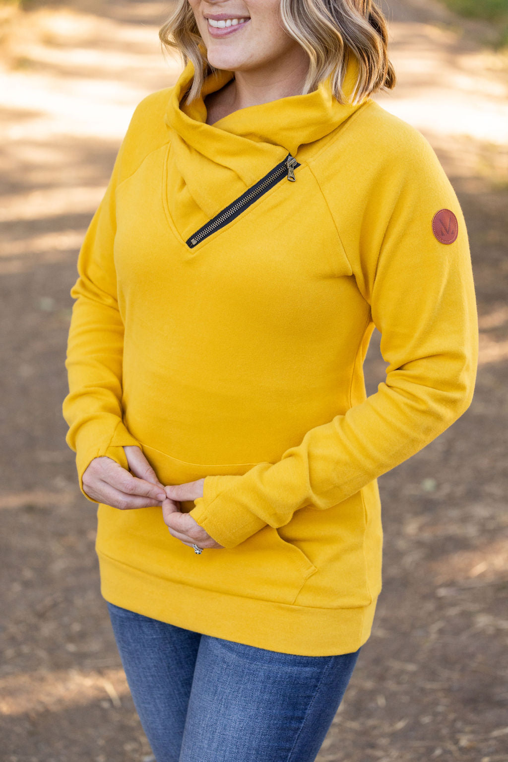 Classic Zoey ZipCowl Sweatshirt - Mustard | Women's Sweatshirt