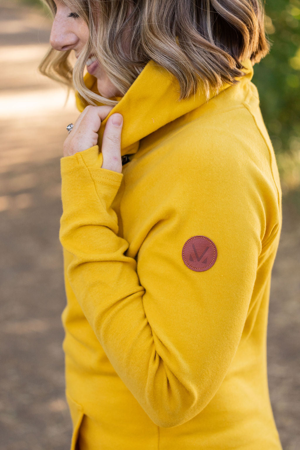 Michelle Mae Classic Zoey ZipCowl Sweatshirt - Mustard