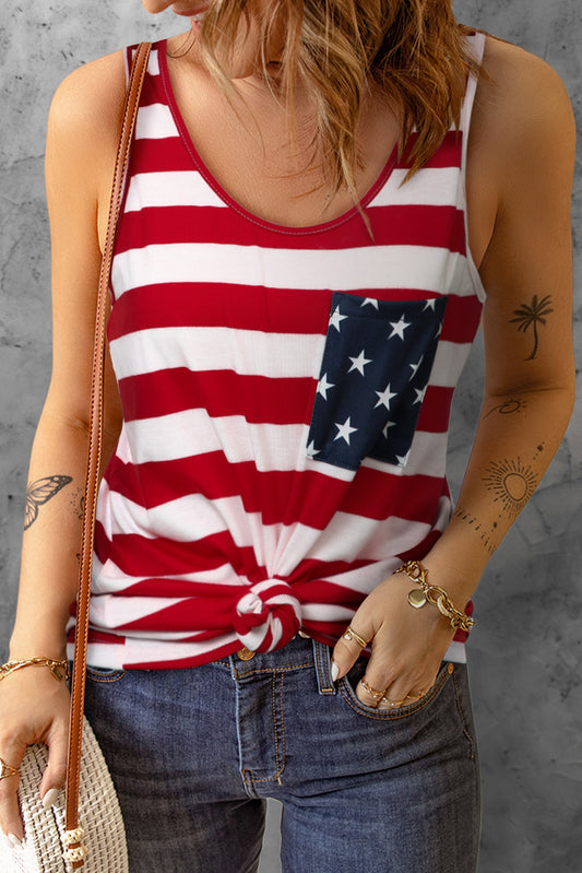 PREORDER- Star and Stripe Scoop Neck Tank