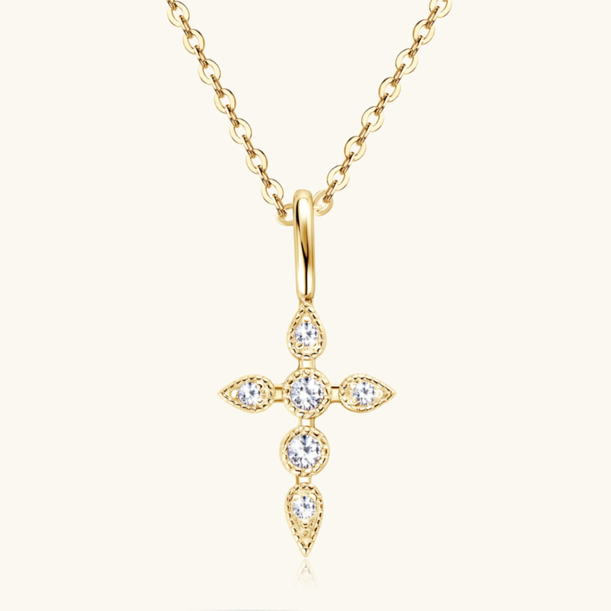 PREORDER- 925 Sterling Silver Moissanite Cross Pendant Necklace