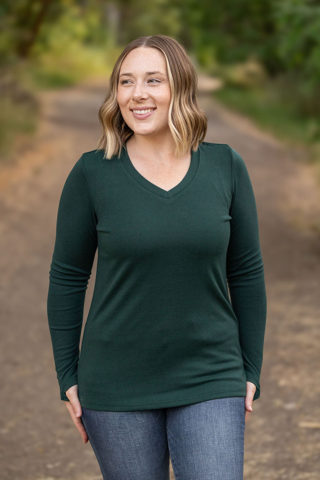 Michelle Mae Leah Long Sleeve Top - Evergreen