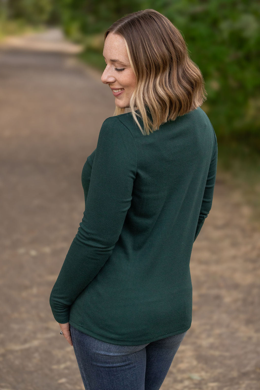 Michelle Mae Leah Long Sleeve Top - Evergreen