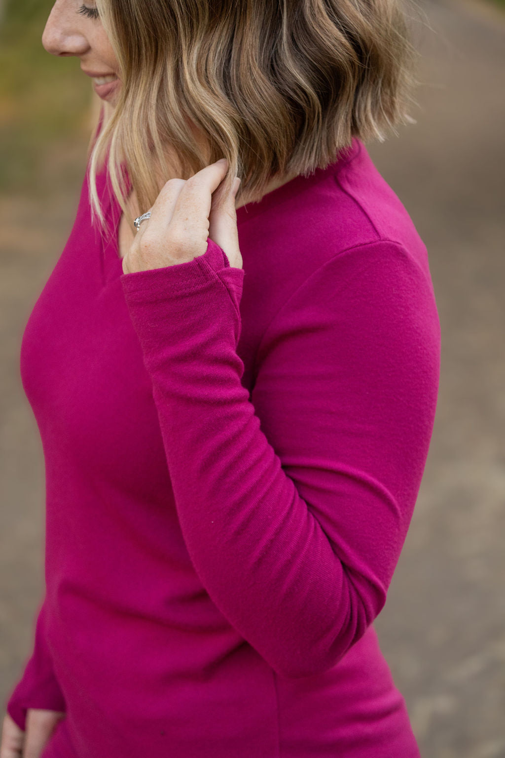 Michelle Mae Leah Long Sleeve Top - Magenta