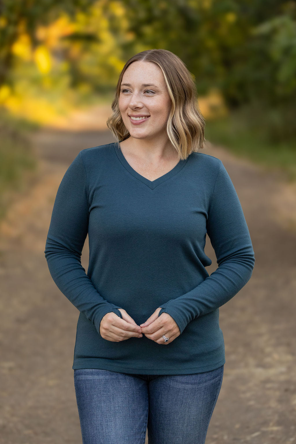 Michelle Mae Leah Long Sleeve Top - Teal