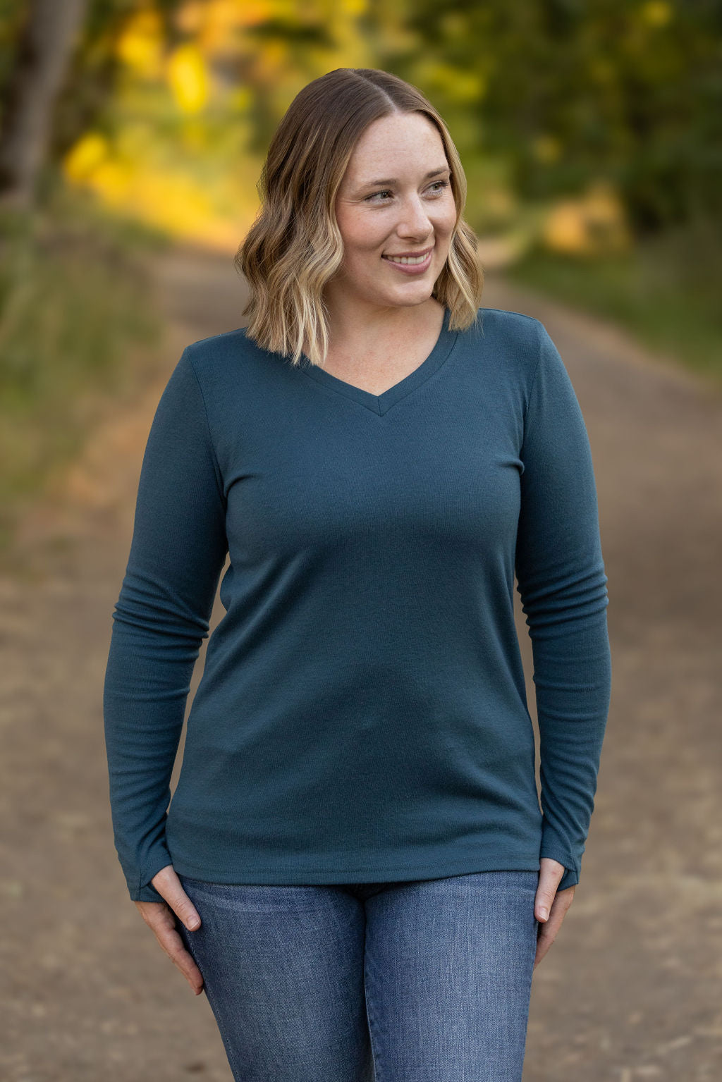 Michelle Mae Leah Long Sleeve Top - Teal