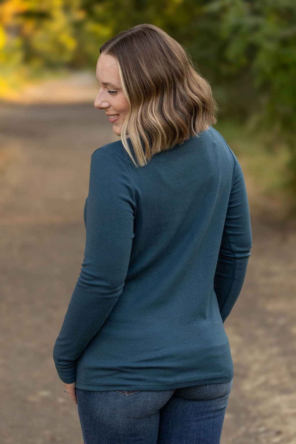 Michelle Mae Leah Long Sleeve Top - Teal