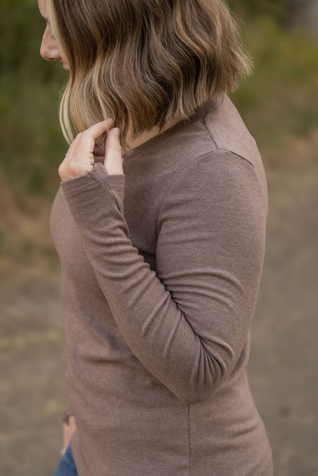 Michelle Mae Leah Long Sleeve Top - Mocha