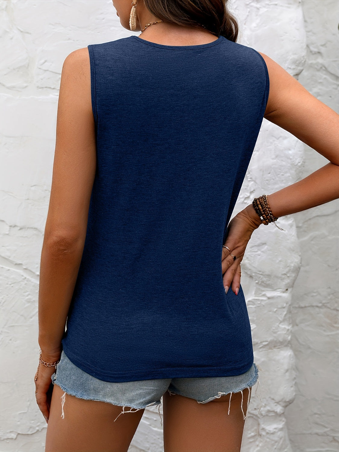PREORDER- Lace Detail Heathered Tank
