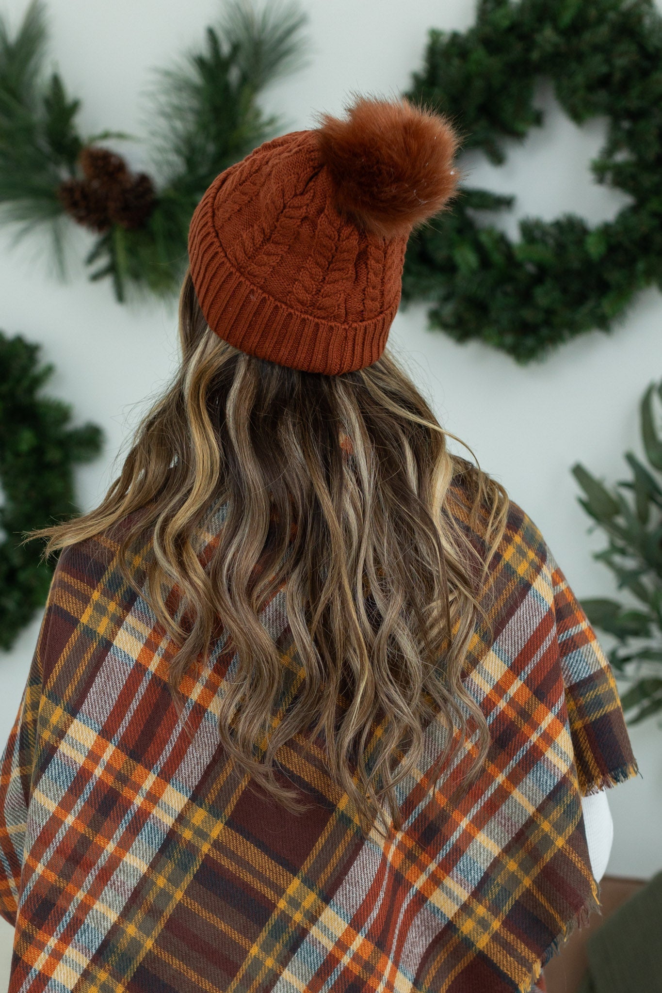 Michelle Mae Bella Braid Beanie - Rust