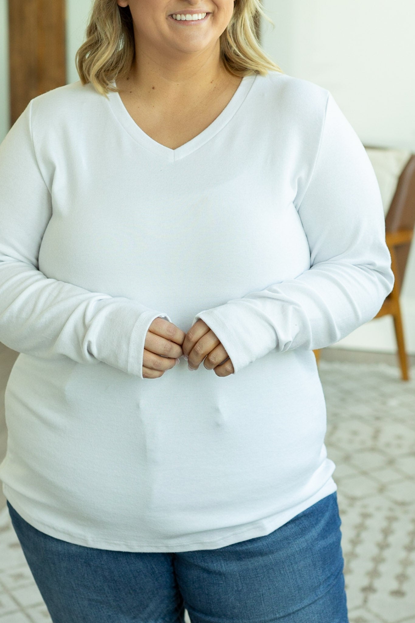 Michelle Mae Leah Long Sleeve Top - White