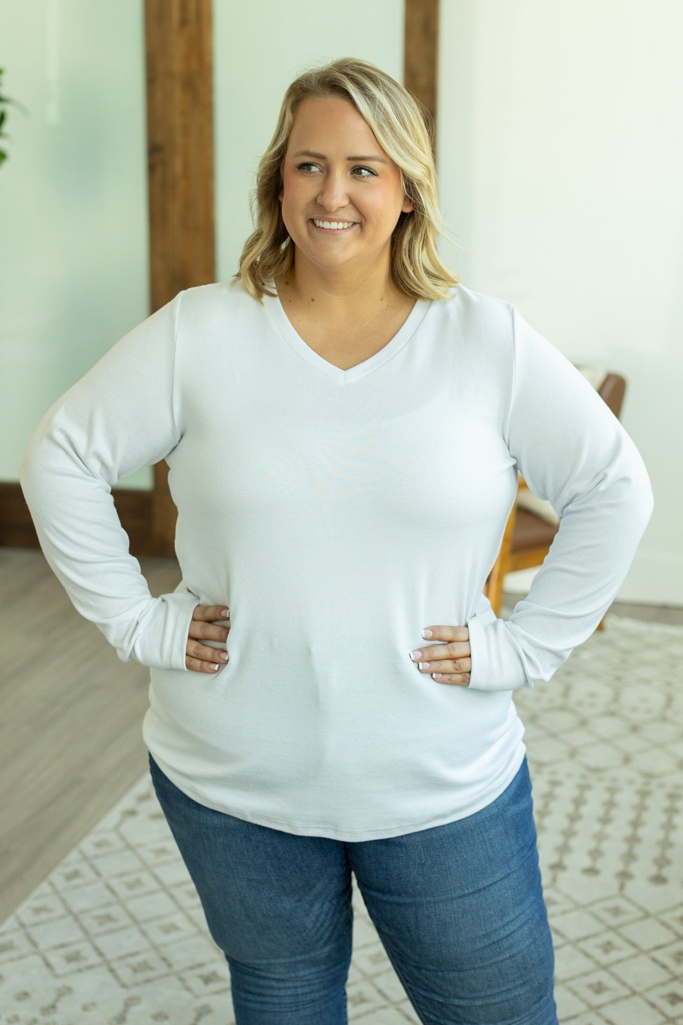 Michelle Mae Leah Long Sleeve Top - White