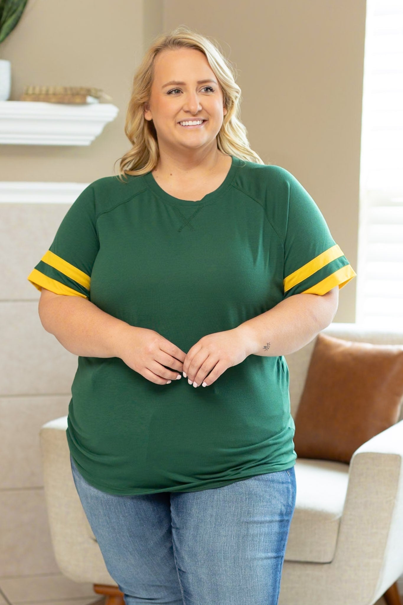 Michelle Mae Kylie Tee - Green Bay Green and Yellow FINAL SALE