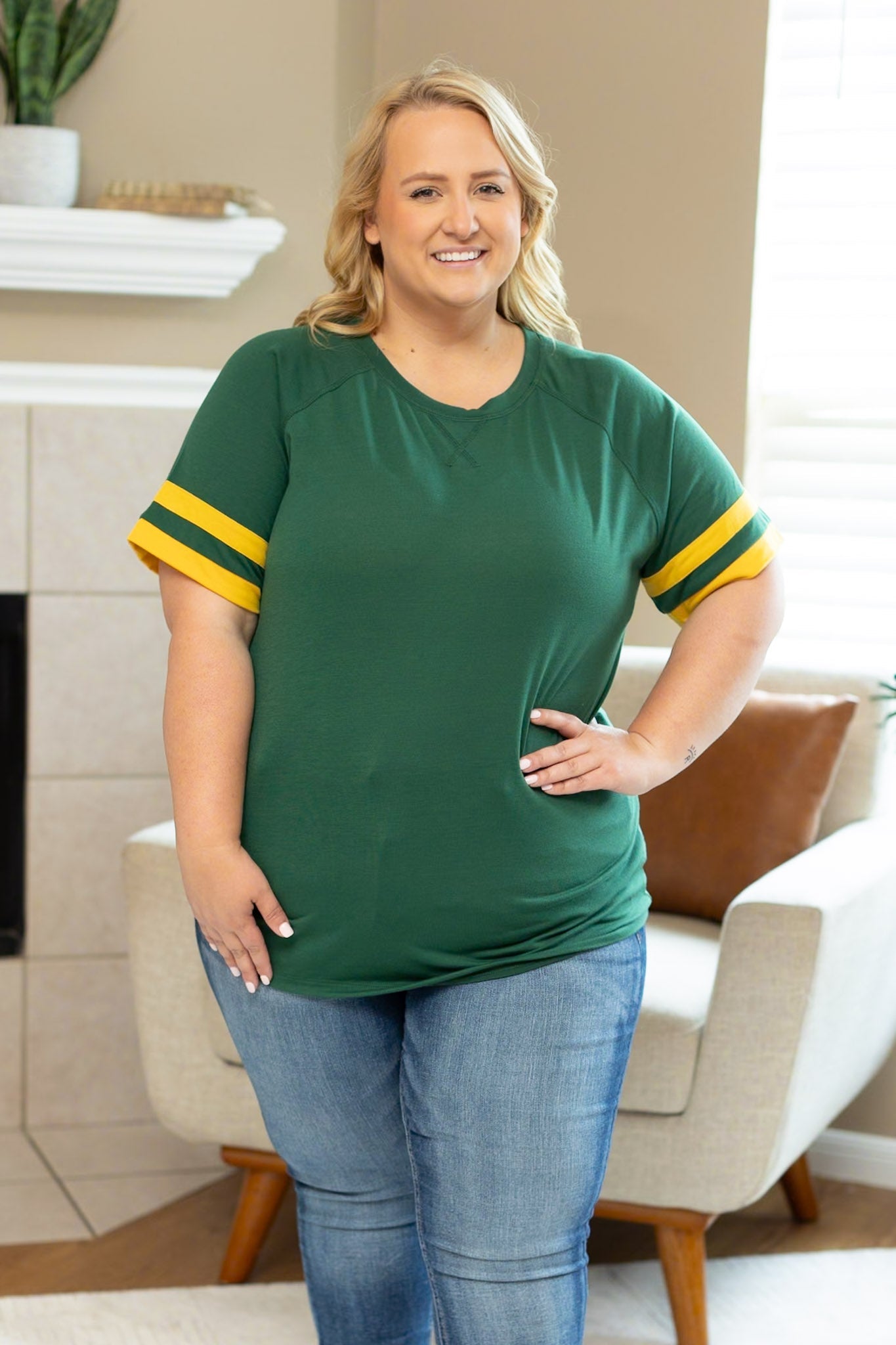 Michelle Mae Kylie Tee - Green Bay Green and Yellow FINAL SALE