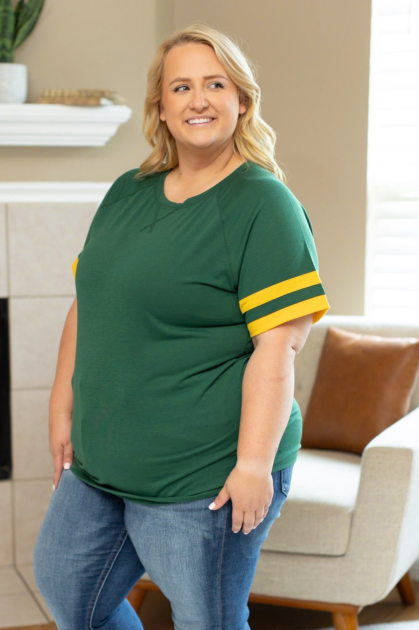 Michelle Mae Kylie Tee - Green Bay Green and Yellow FINAL SALE