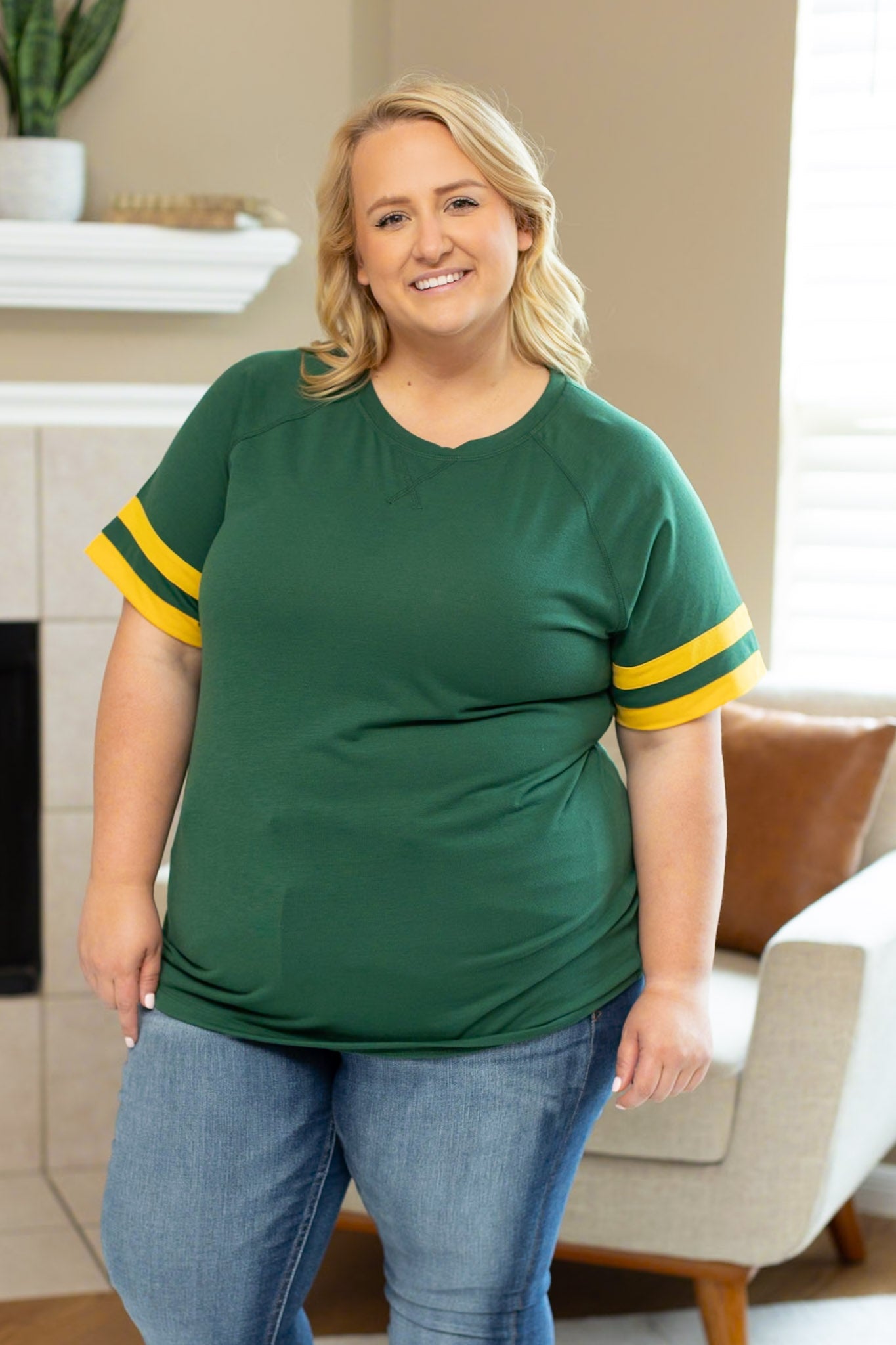 Michelle Mae Kylie Tee - Green Bay Green and Yellow FINAL SALE