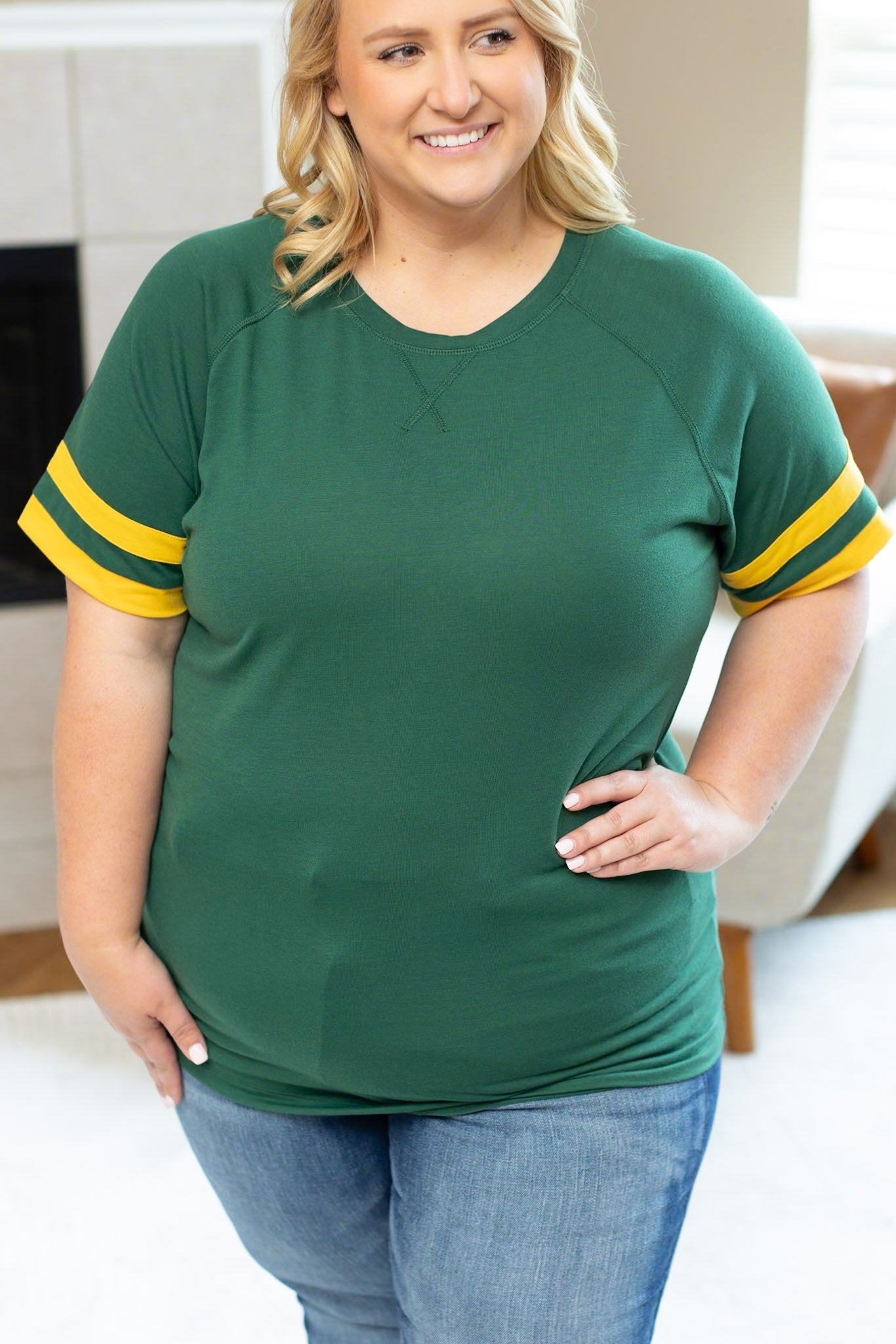 Michelle Mae Kylie Tee - Green Bay Green and Yellow FINAL SALE