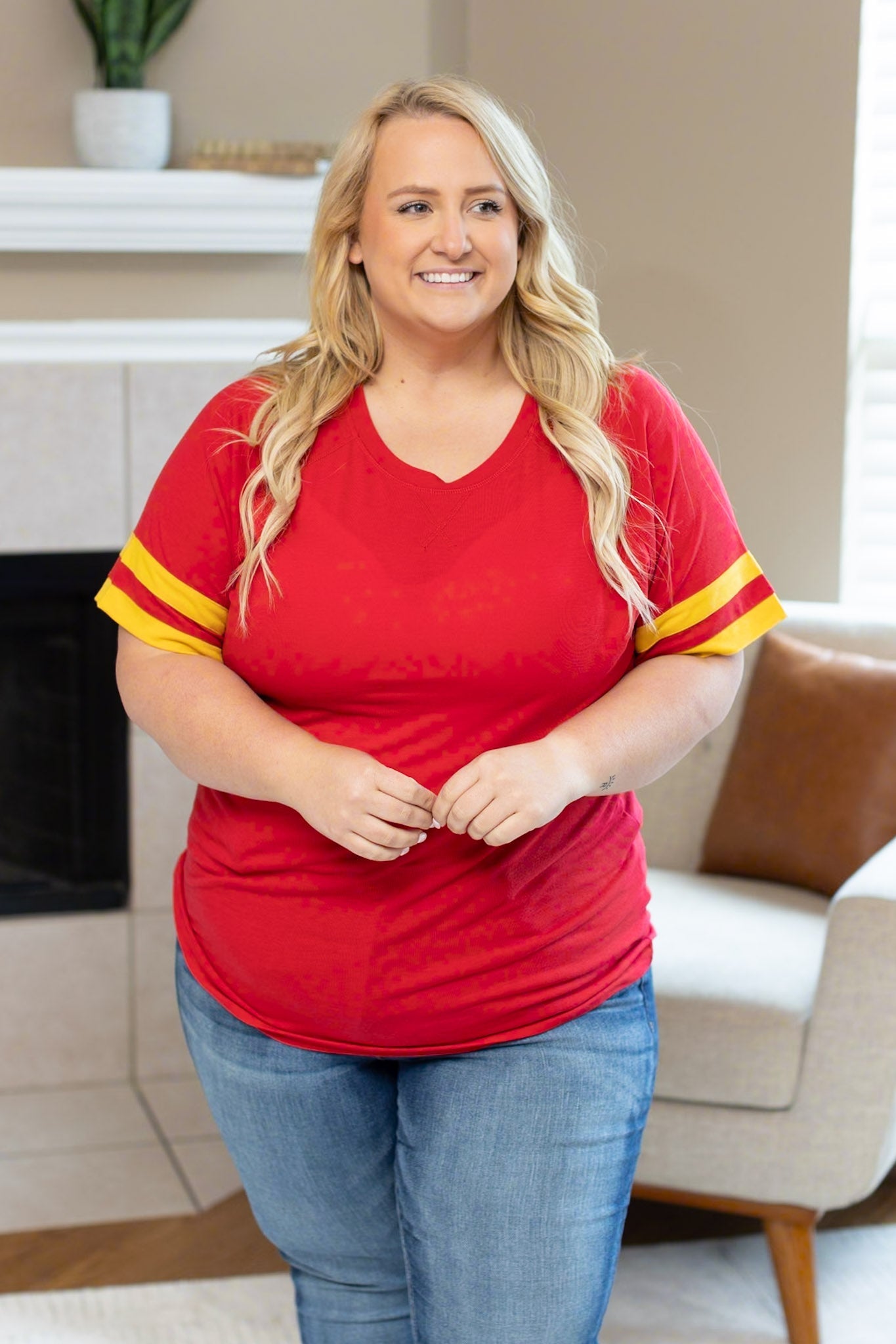 Michelle Mae Kylie Tee - Kansas City Red and Yellow FINAL SALE