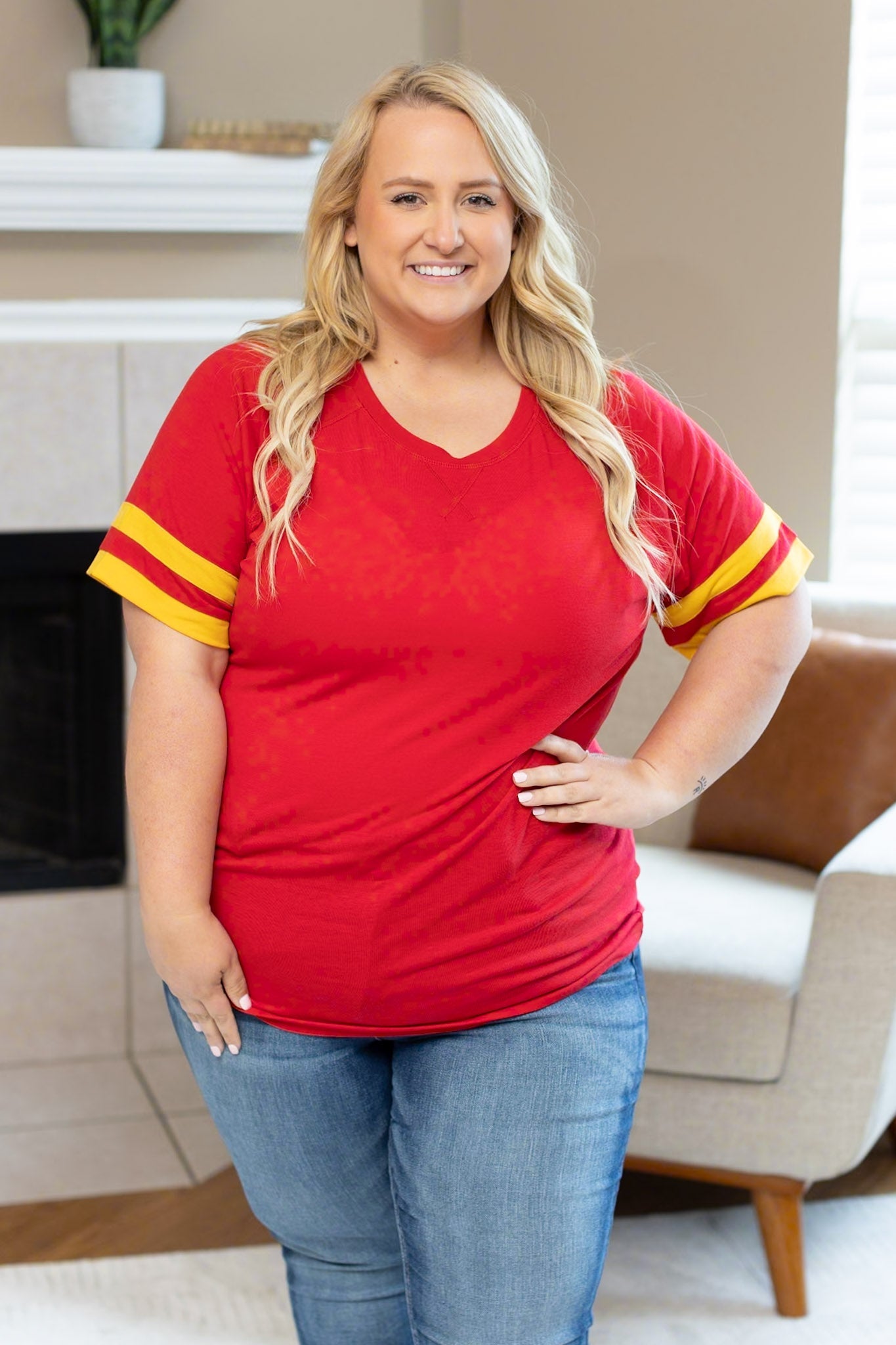 Michelle Mae Kylie Tee - Kansas City Red and Yellow FINAL SALE