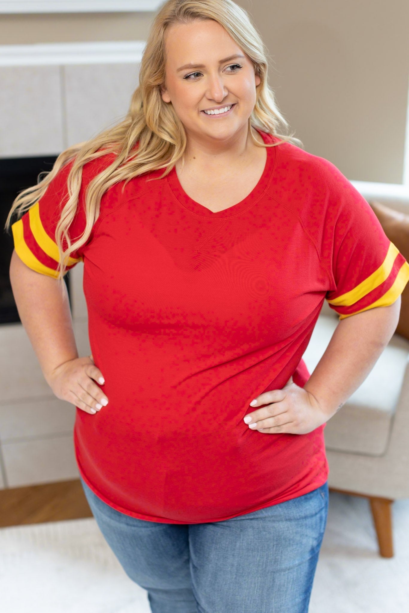 Michelle Mae Kylie Tee - Kansas City Red and Yellow FINAL SALE