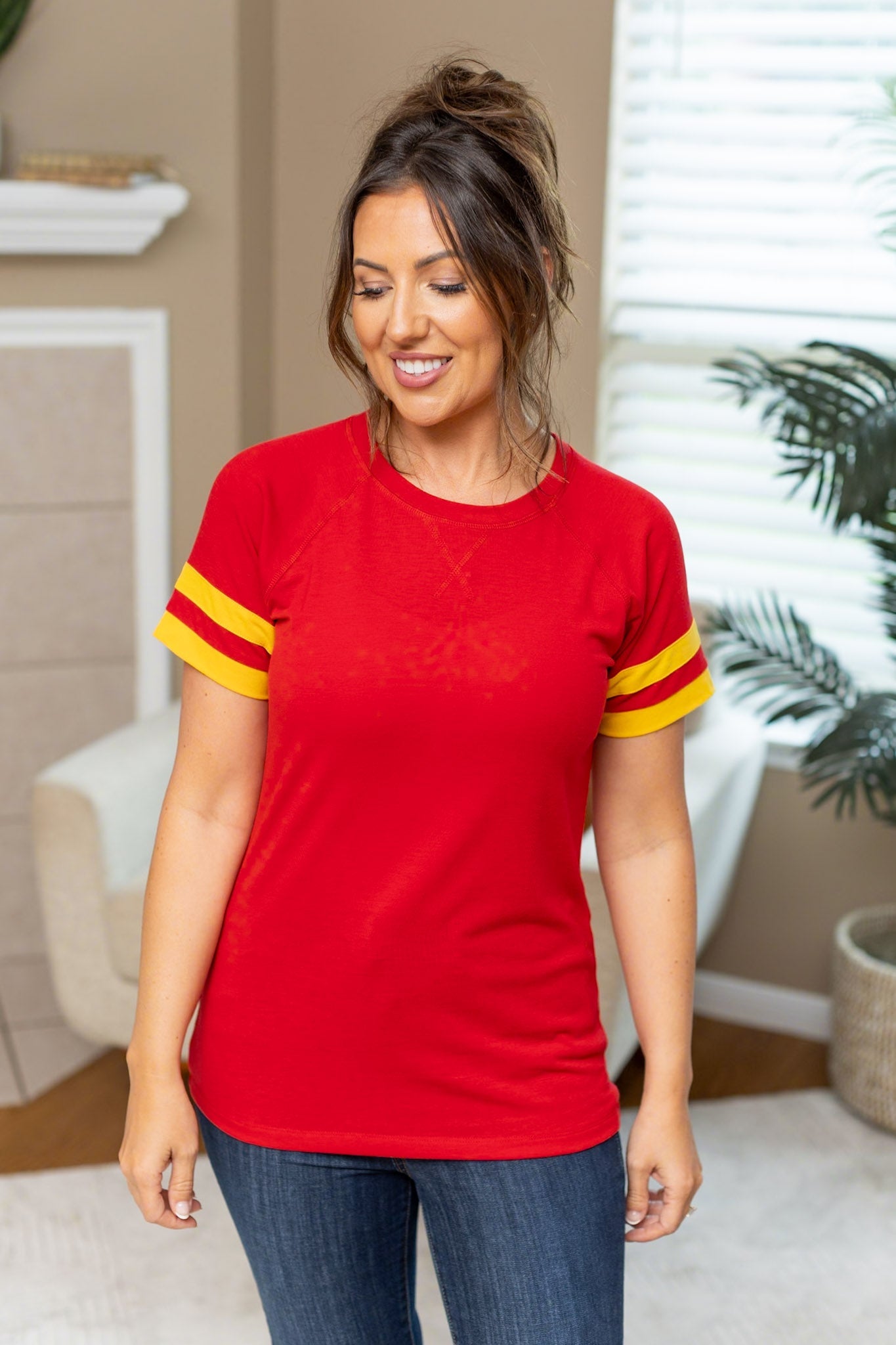 Michelle Mae Kylie Tee - Kansas City Red and Yellow FINAL SALE