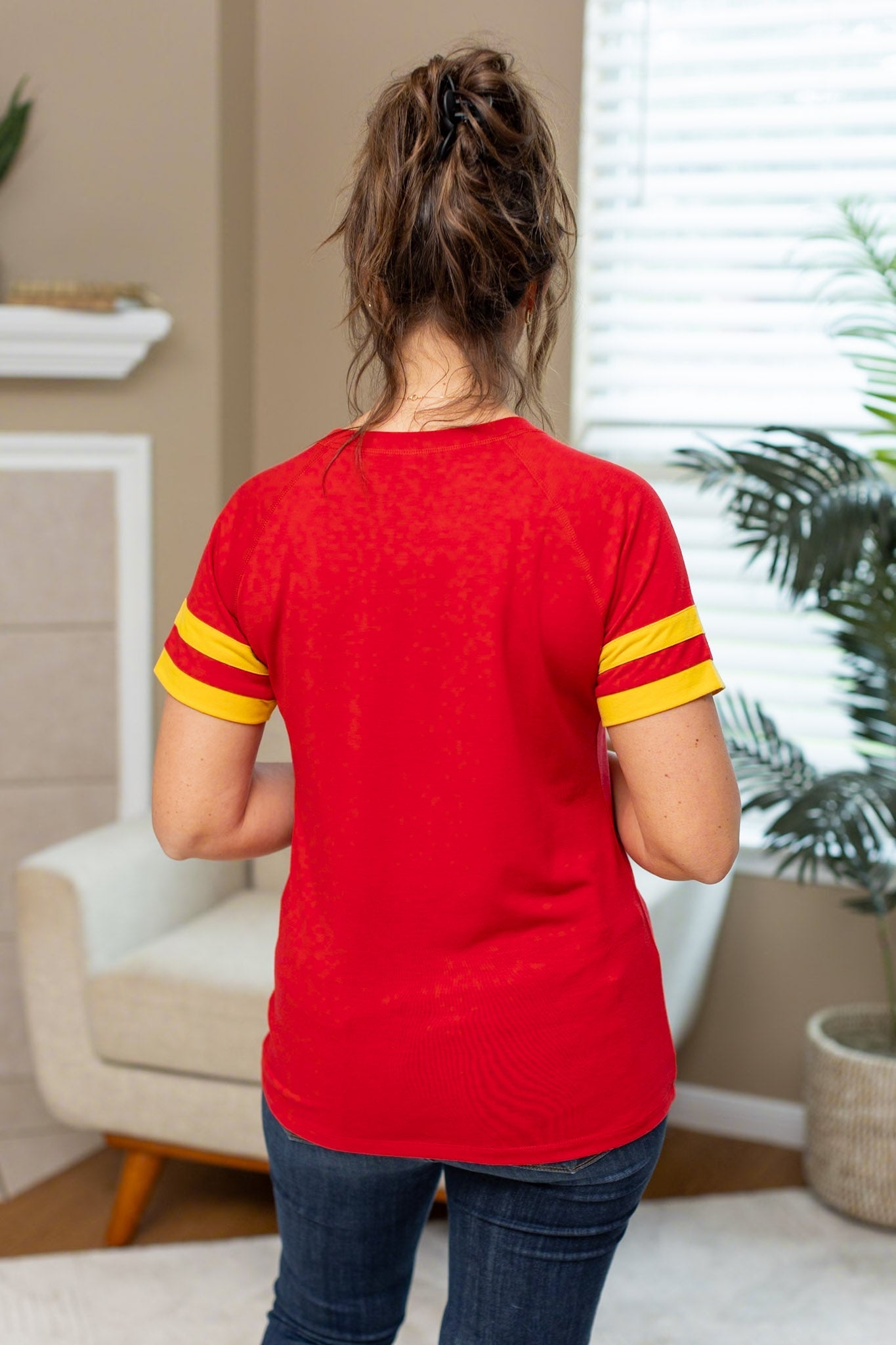 Michelle Mae Kylie Tee - Kansas City Red and Yellow FINAL SALE