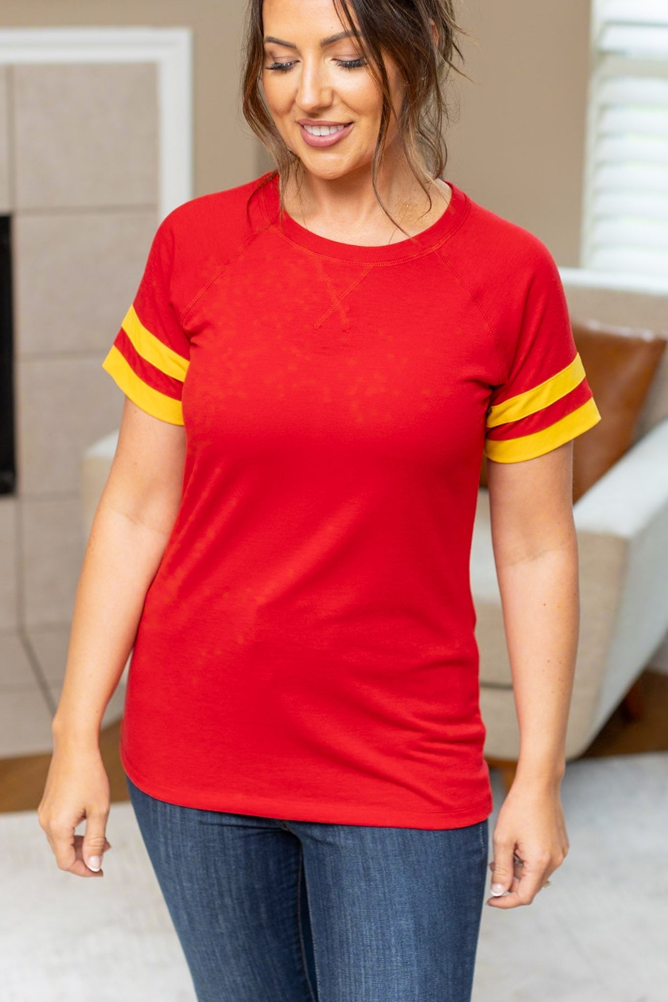 Michelle Mae Kylie Tee - Kansas City Red and Yellow FINAL SALE