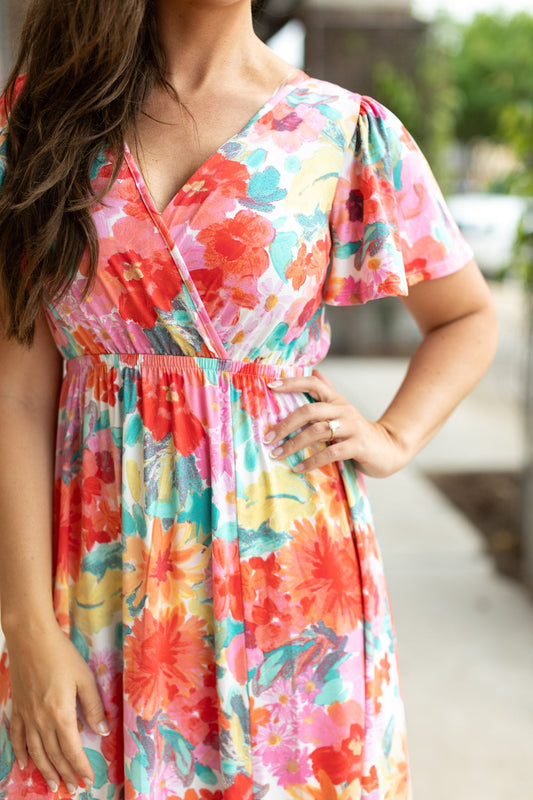 Michelle Mae Millie Maxi Dress - Bright Floral Mix