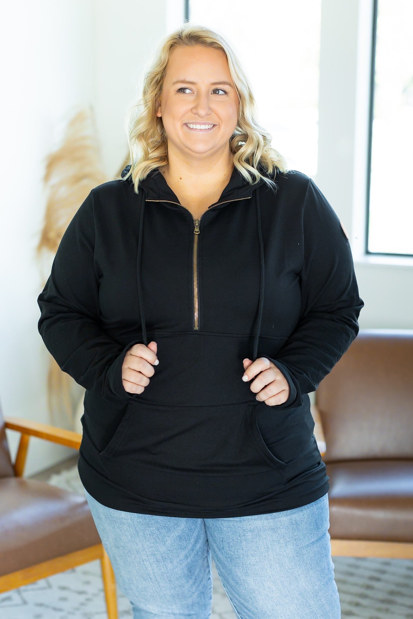 Michelle Mae Cloud HalfZip Hoodie - Black