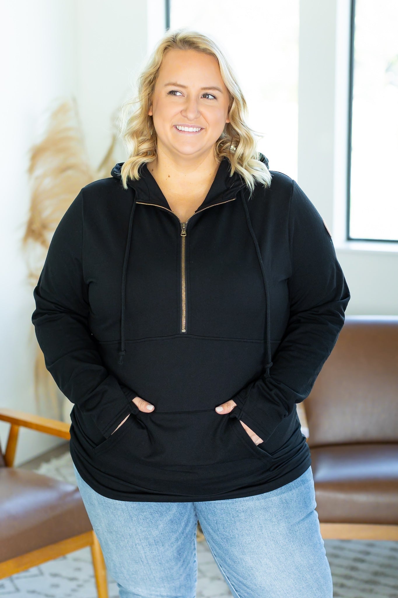 Michelle Mae Cloud HalfZip Hoodie - Black