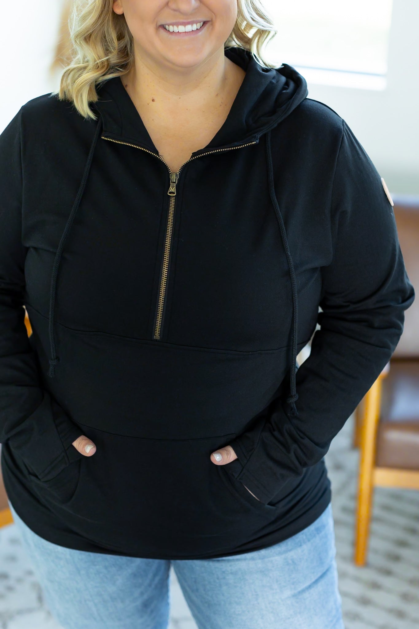 Michelle Mae Cloud HalfZip Hoodie - Black