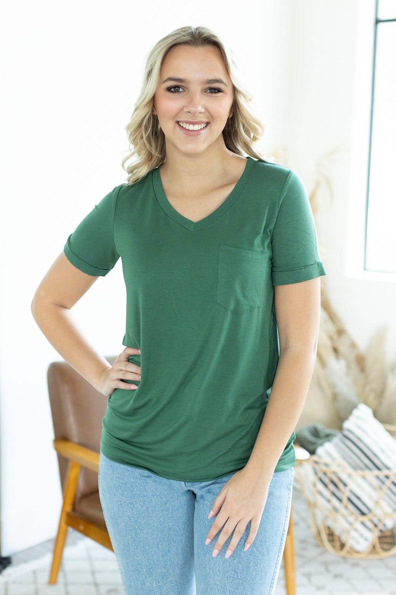 Michelle Mae Sophie Pocket Tee - Green