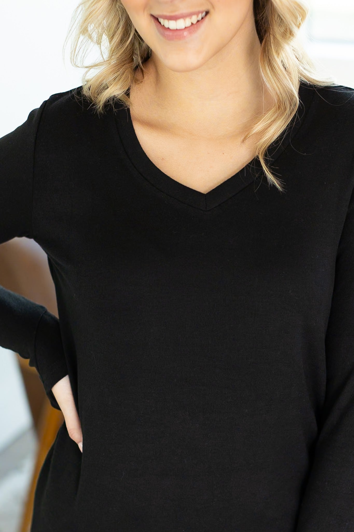 Michelle Mae Leah Long Sleeve Top - Black