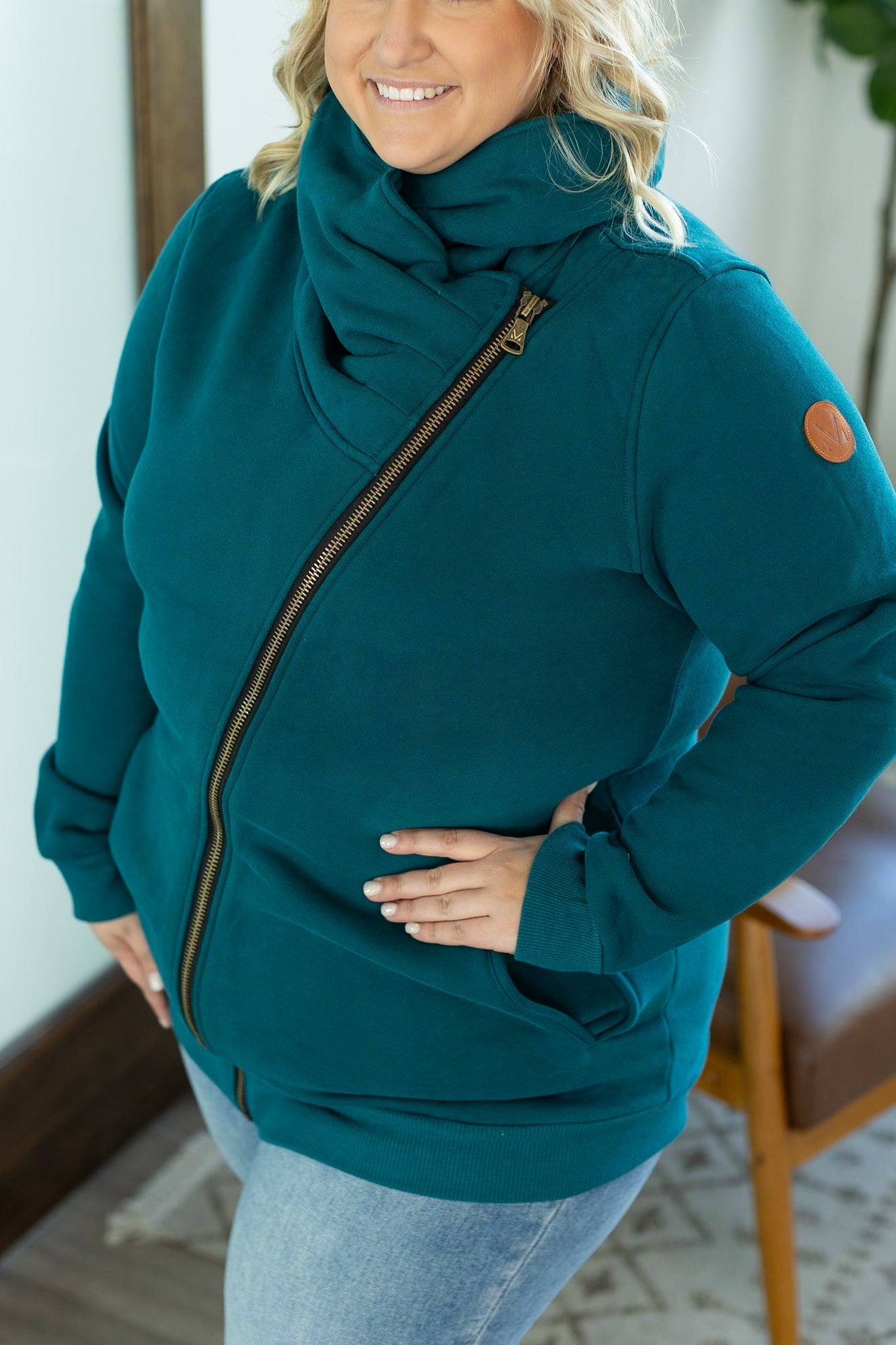 Michelle Mae Quinn ZipUp Cowl - Teal