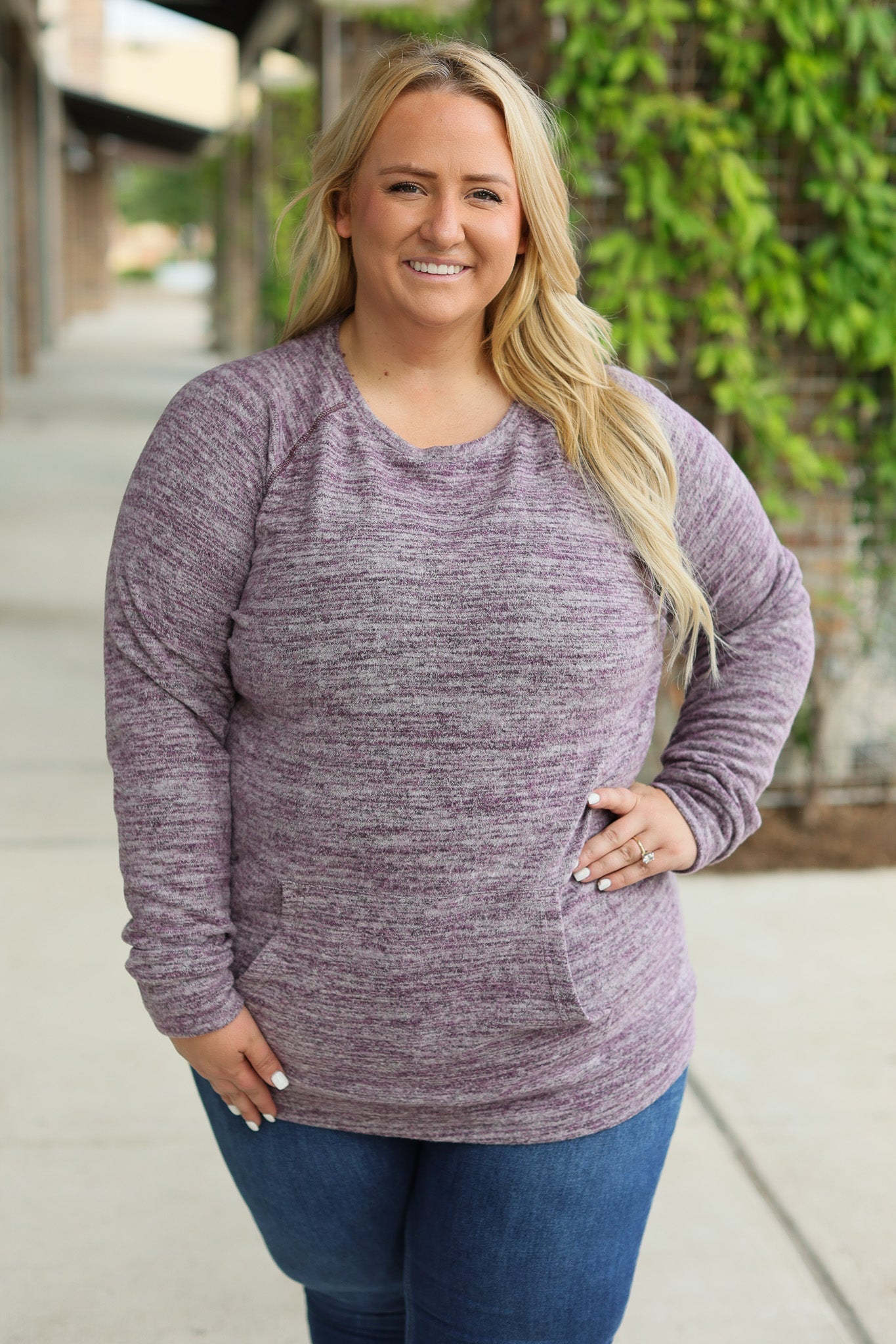 Michelle Mae Hannah Pocket Pullover - Purple