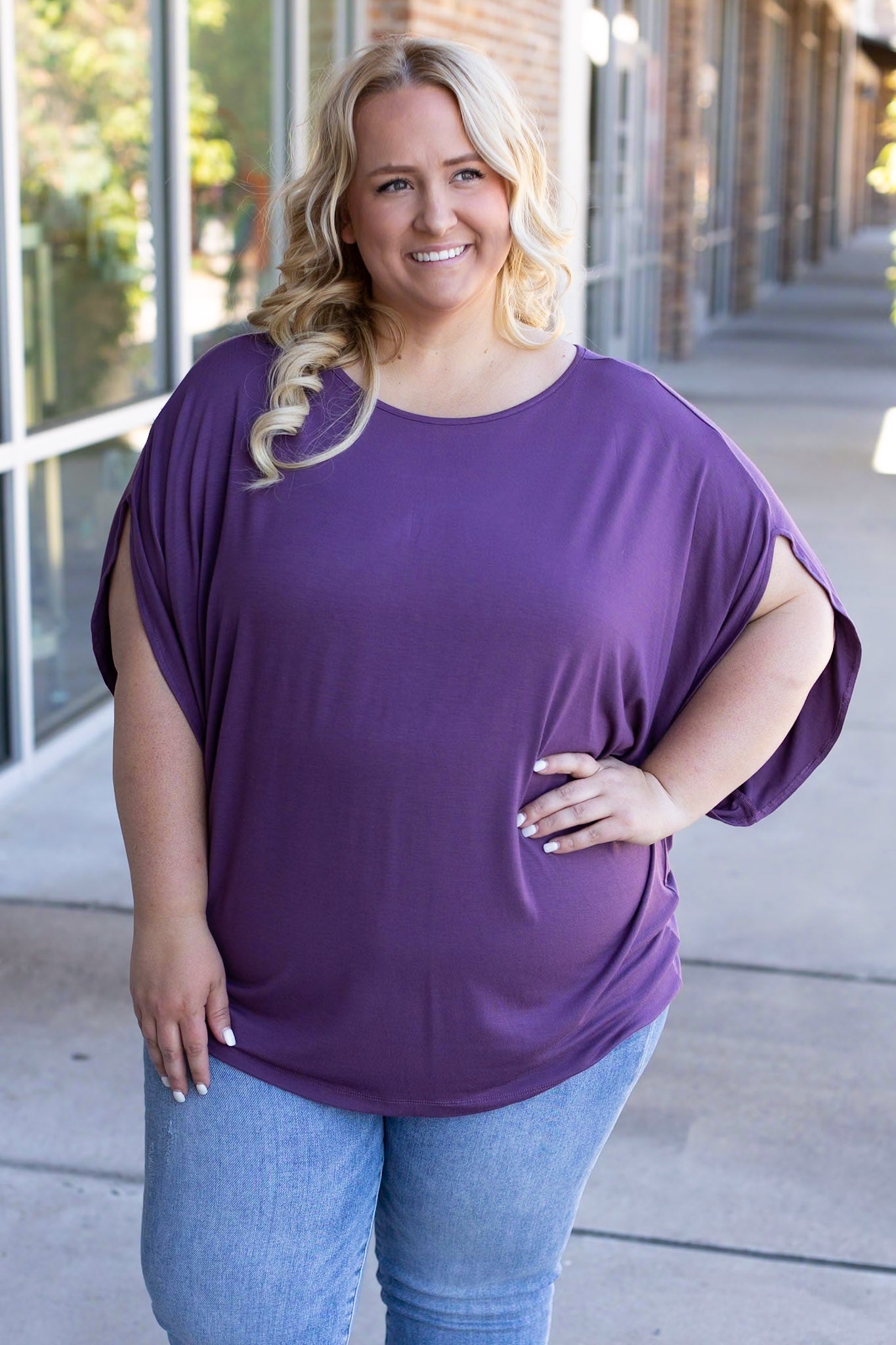 Darcy Dolman - Dark Purple | Women's Flowy Top