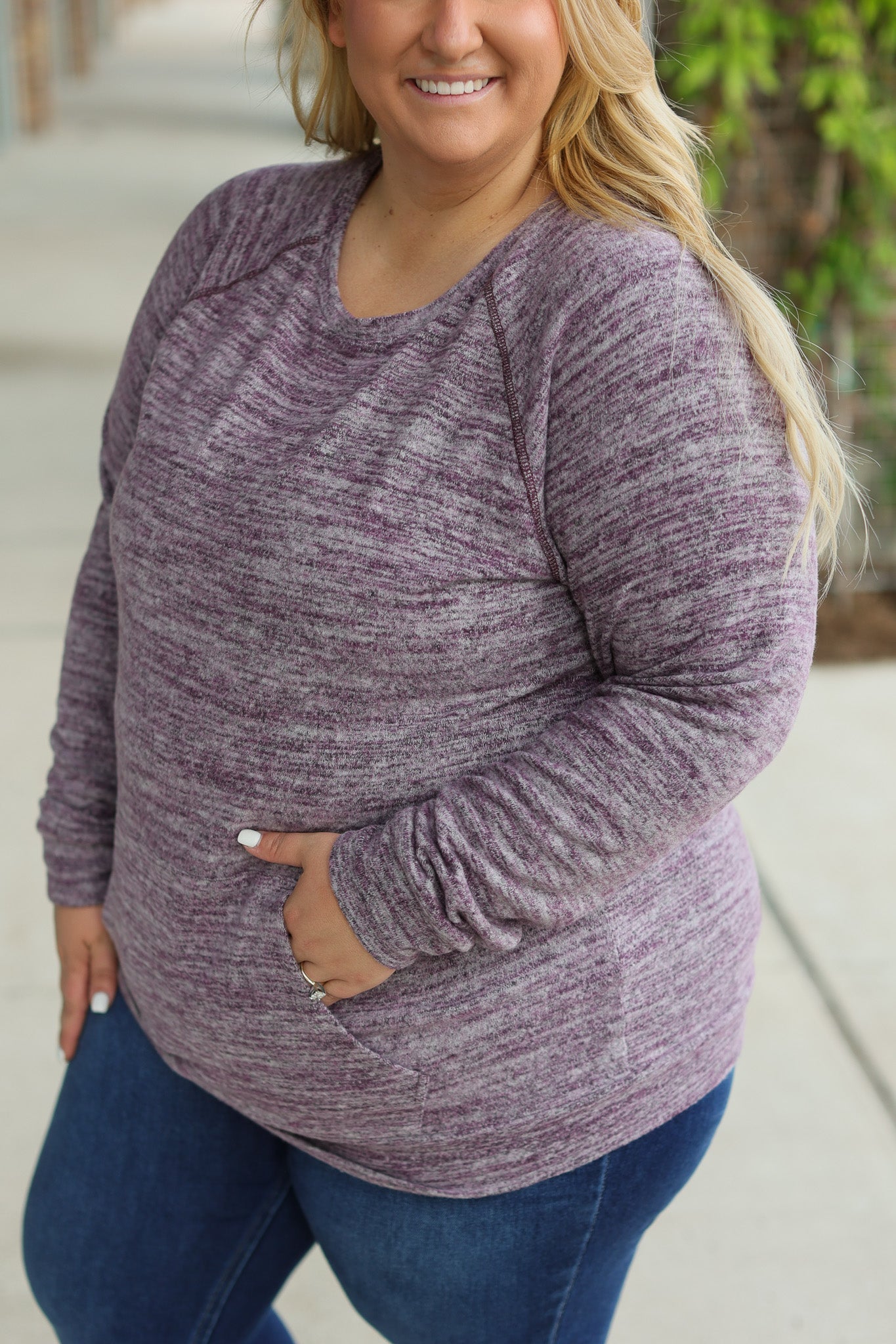 Michelle Mae Hannah Pocket Pullover - Purple