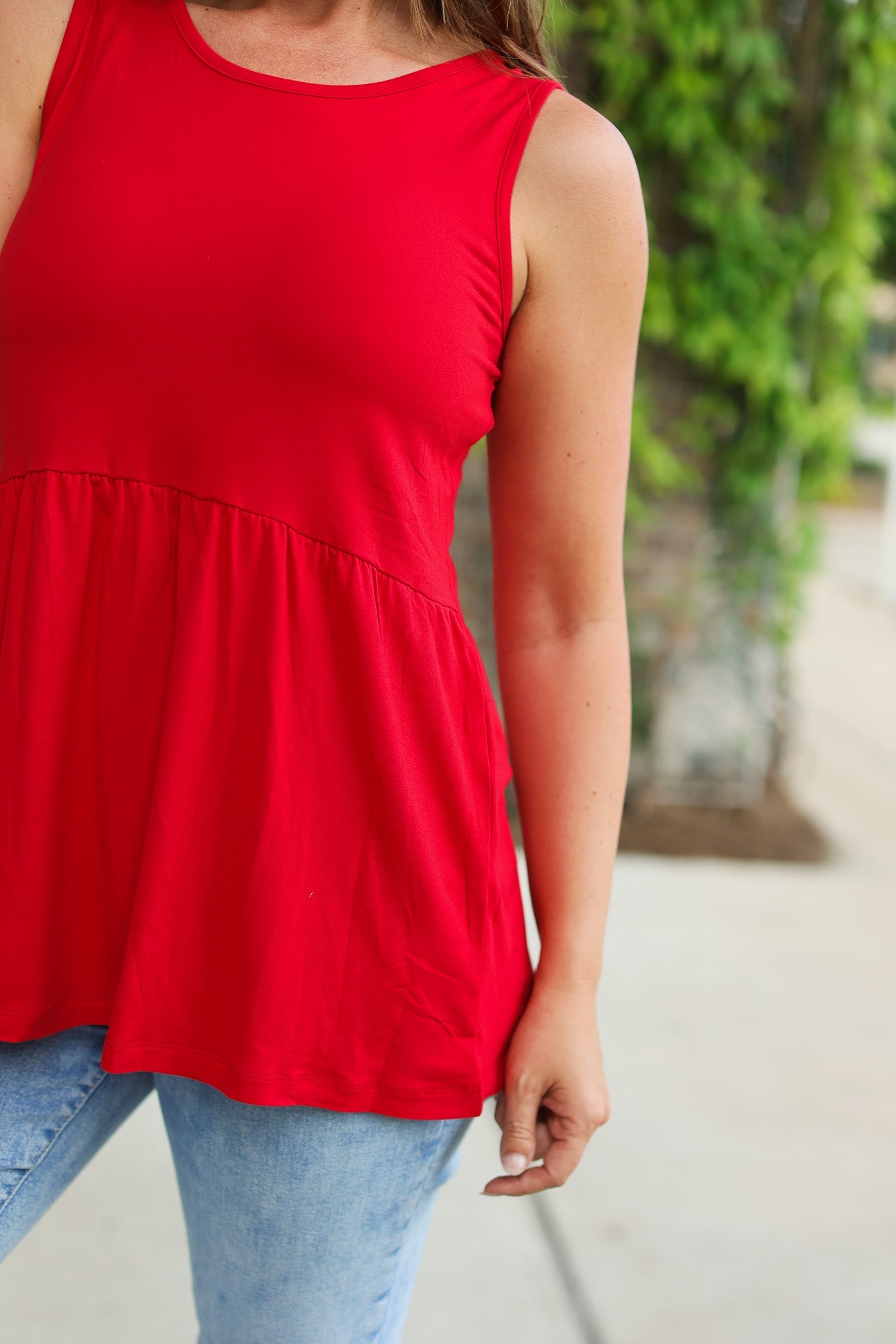 Michelle Mae Renee Ruffle Tank - Red