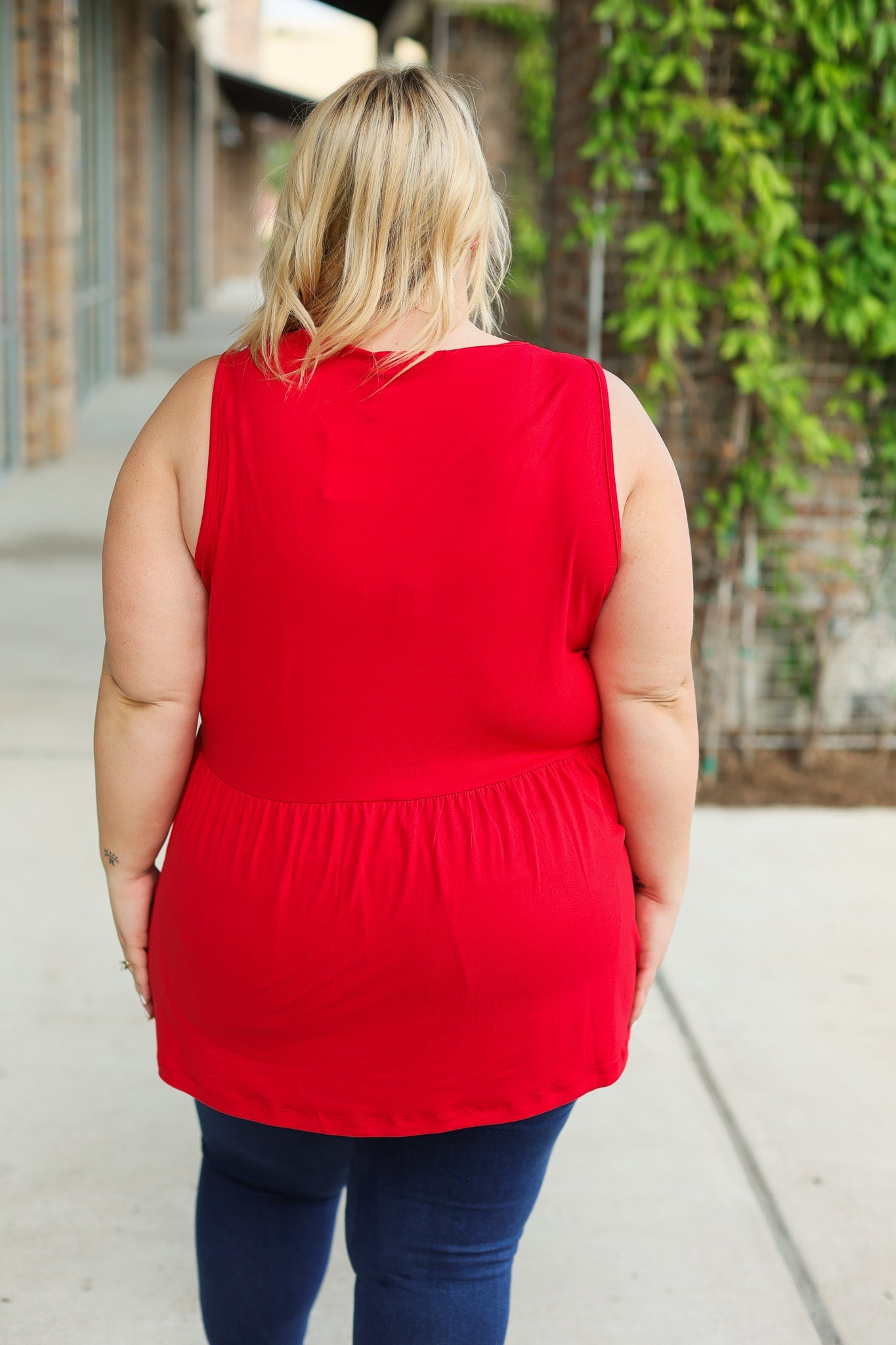 Michelle Mae Renee Ruffle Tank - Red